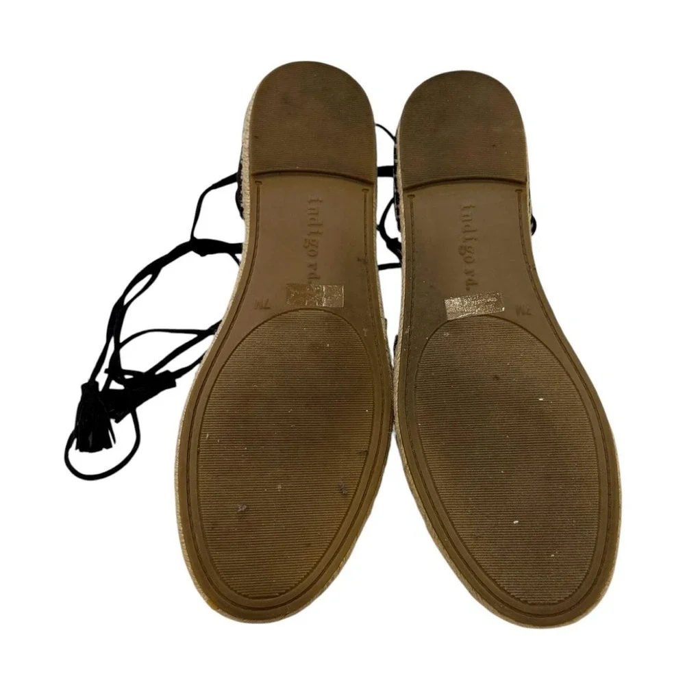 Indigo Road Woven Espadrille Lace Up Flats Sz 7